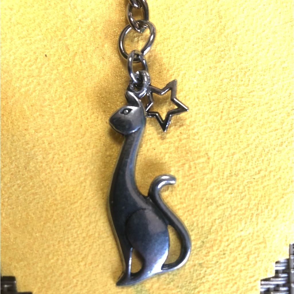 Nwt, Handmade By A Charmed Life. Pewter Cat With Silver Star